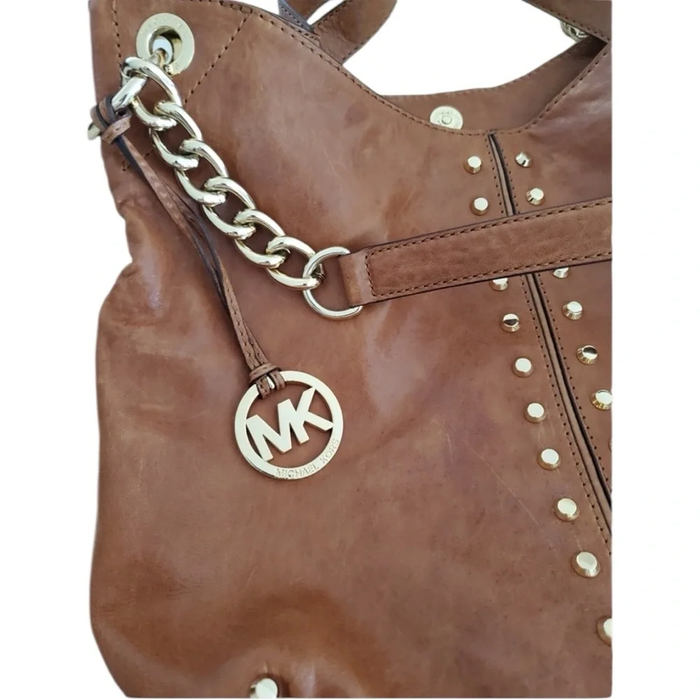 EUC Michael Kors Uptown Astor Brown Hobo Bag Boho style gold hardware - Picture 13 of 13